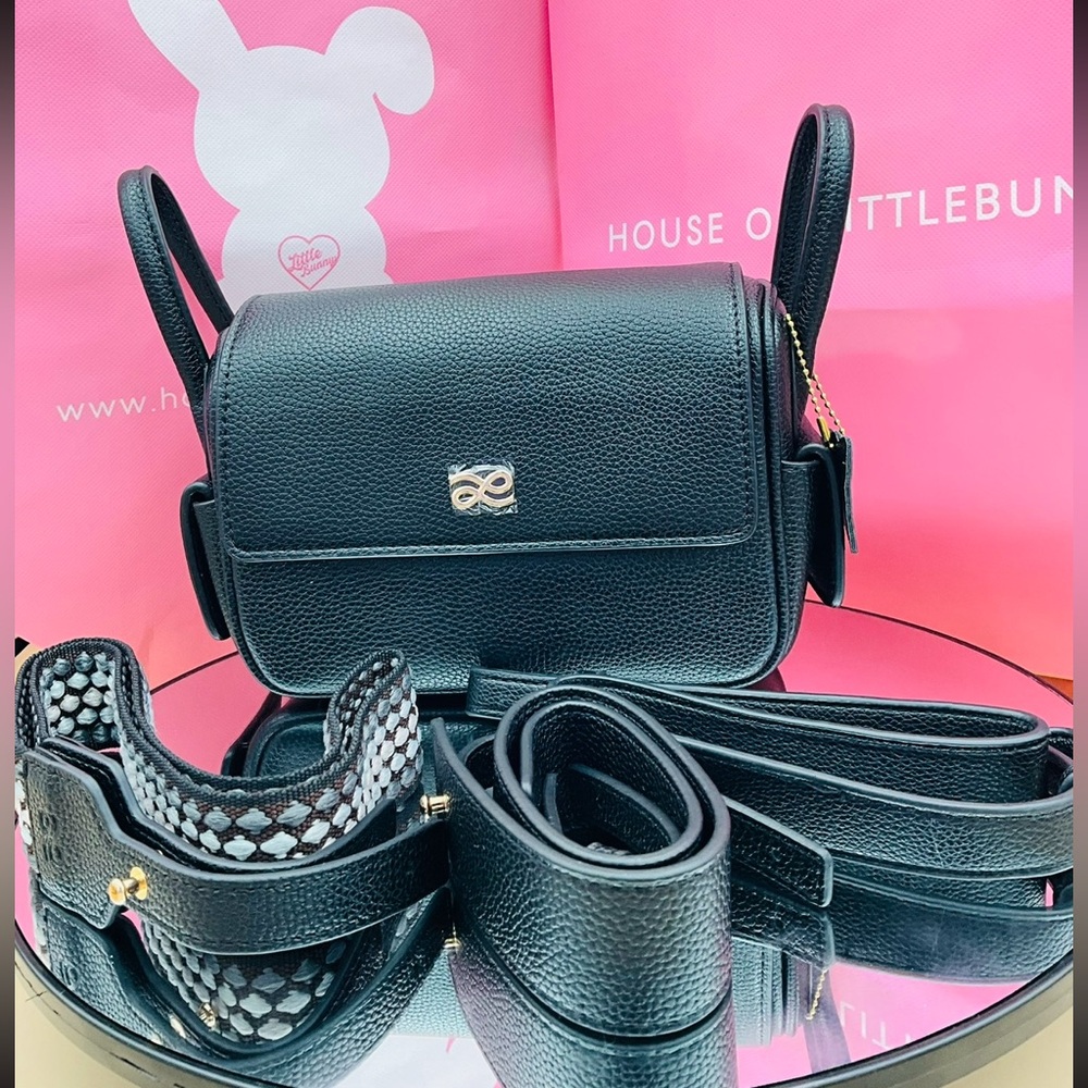 Chic Black Crossbody Bag  “Treasures” by House of Little Bunny